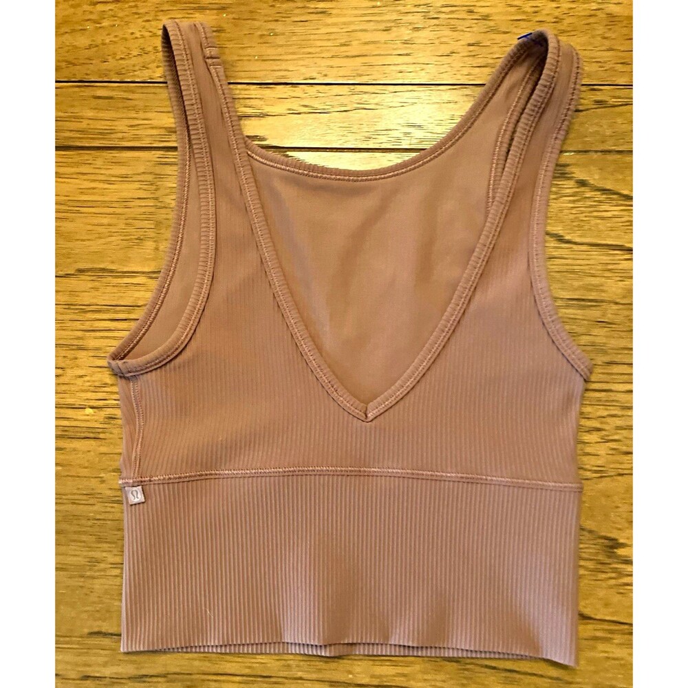 Lululemon Women’s Mauve Power Pivot Racerback Sports Bra Tank Size S